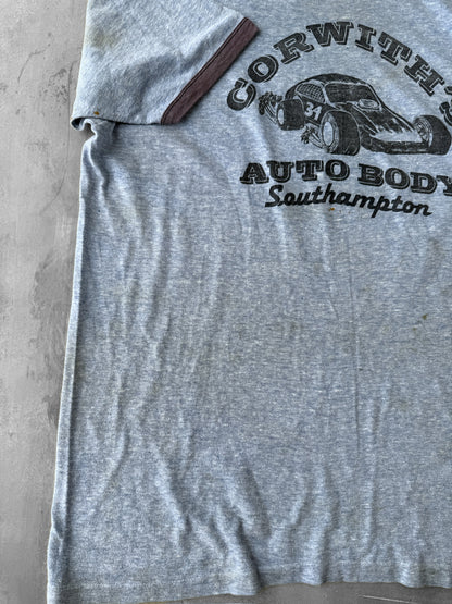 Corwith's Auto Body Ringer T-Shirt 80's - Large