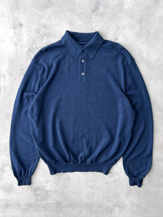 Fine Wool Collared Sweater 80's - XL