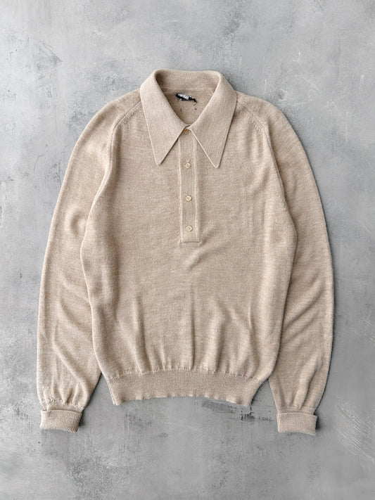 Tan Collared Sweater 80's - Small