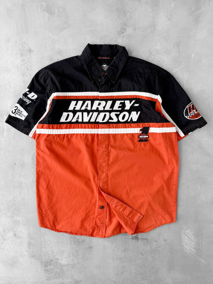 Harley-Davidson Racing Shirt Y2K - Medium