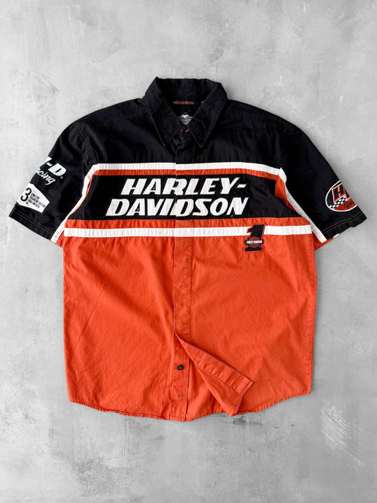 Harley-Davidson Racing Shirt Y2K - Medium