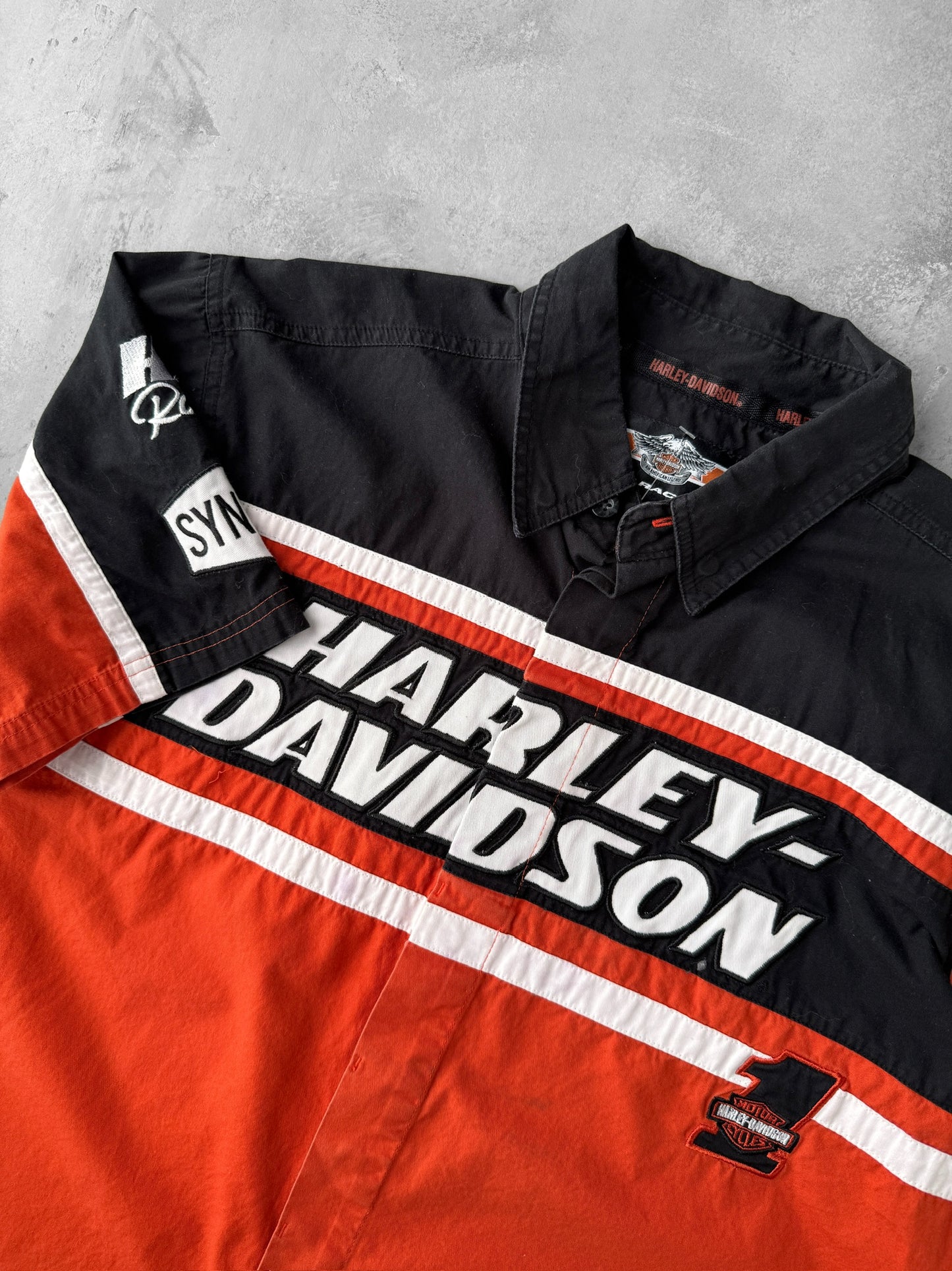Harley-Davidson Racing Shirt Y2K - Medium