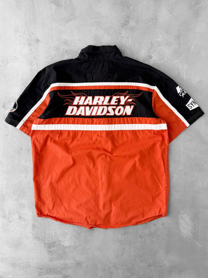 Harley-Davidson Racing Shirt Y2K - Medium