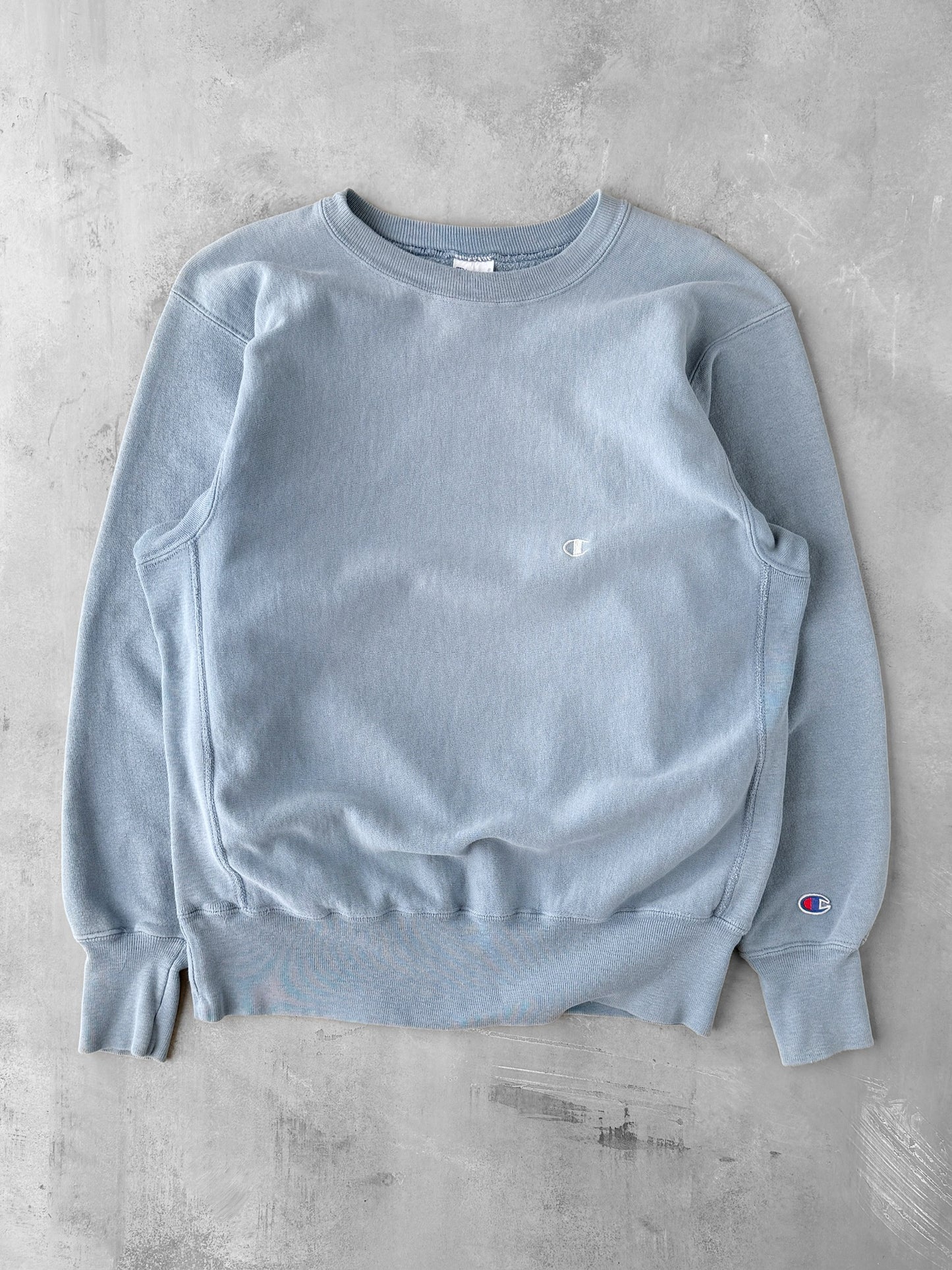 Light Blue Champion Reverse Weave Sweatshirt 90's - Large