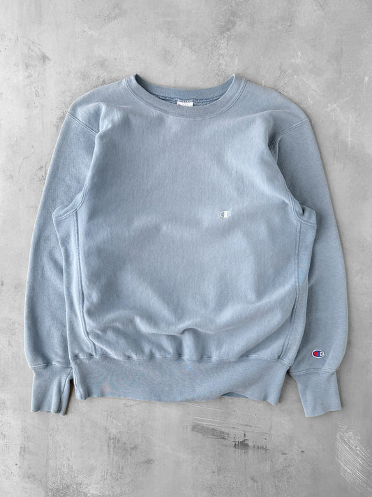 Light Blue Champion Reverse Weave Sweatshirt 90's - Large