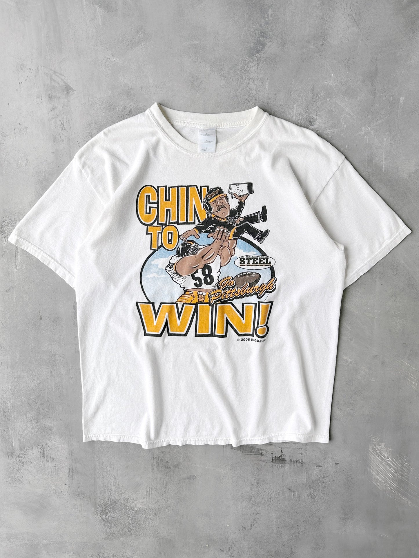 "Chin to Win" Pittsburgh Steelers T-Shirt '06 - Large