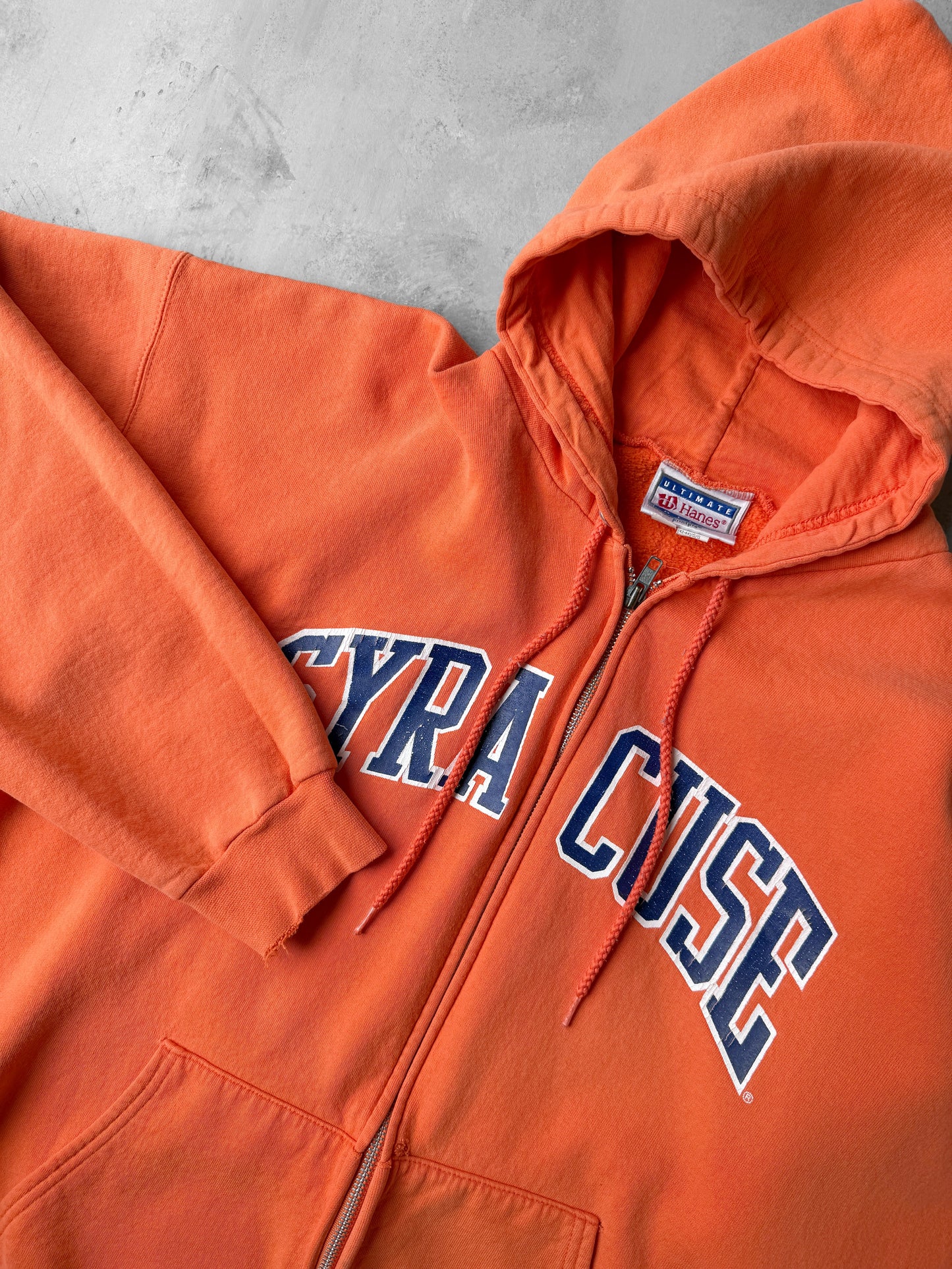 Syracuse University Full Zip Hoodie 90's - Large