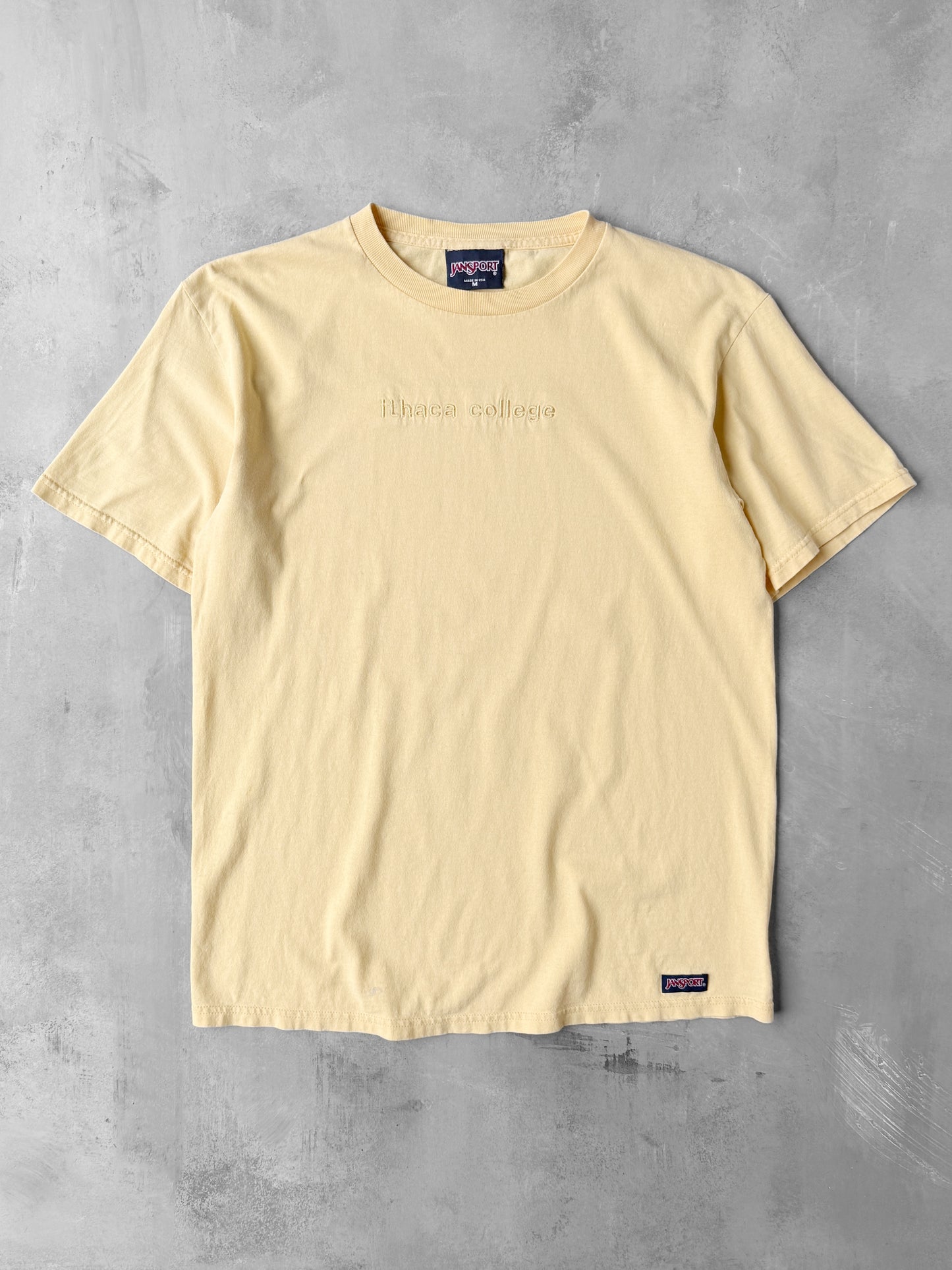 Yellow Ithaca College T-Shirt 90's - Medium