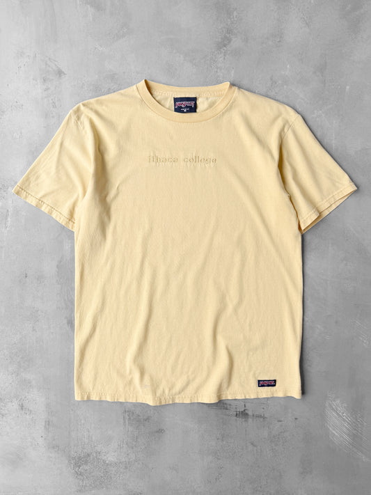 Yellow Ithaca College T-Shirt 90's - Medium