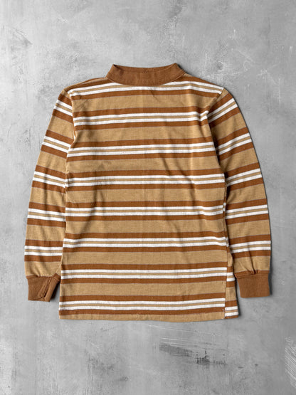 Striped Mock Neck T-Shirt 80's - XS