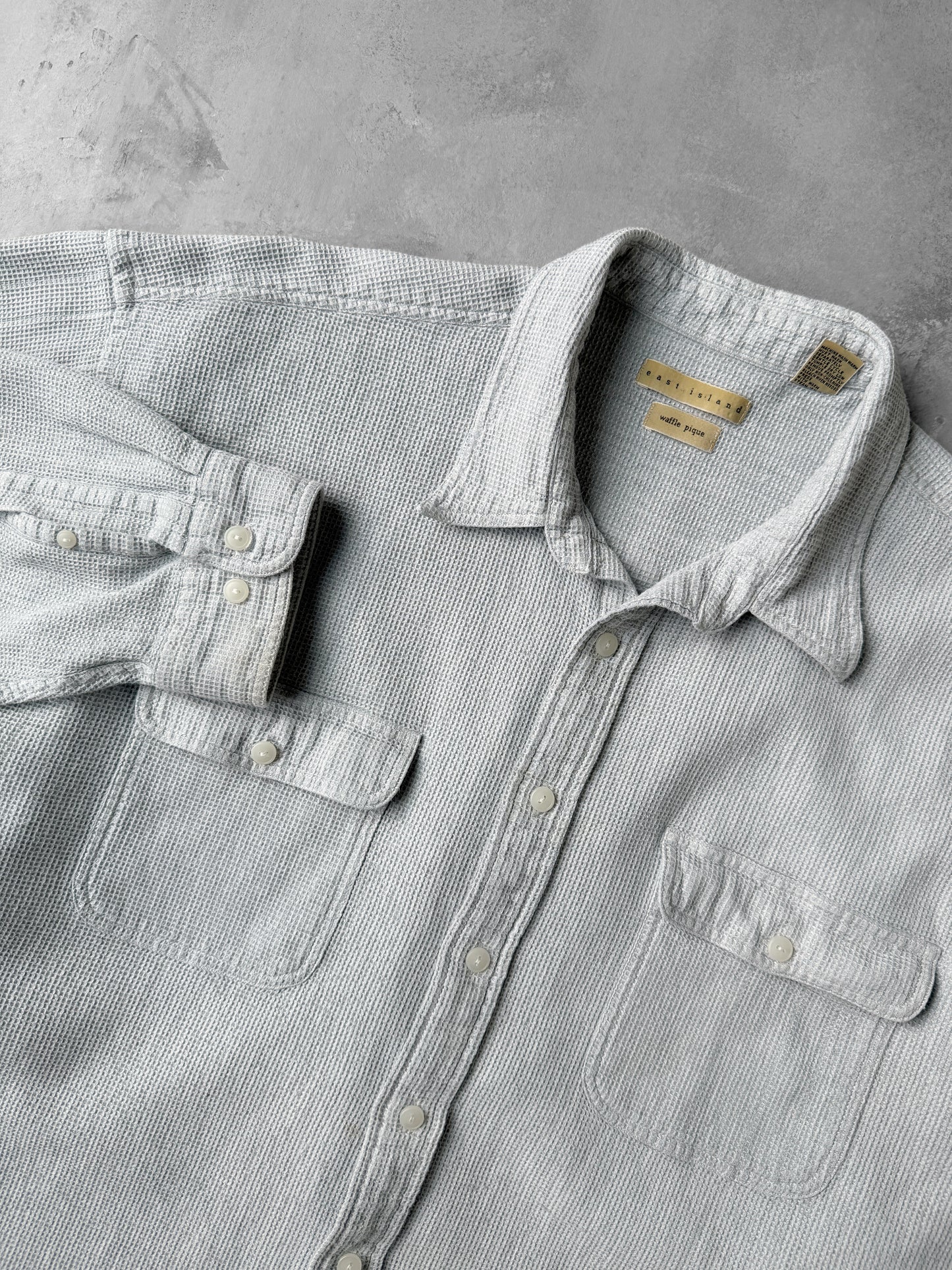 Waffle Textured Shirt Y2K - XL