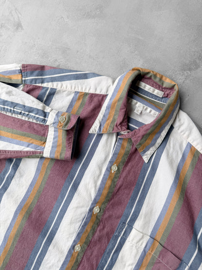 Vertical Striped Button Down Shirt 90's - Small