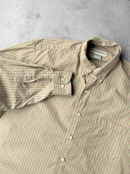 Banana Republic Grid Plaid Button Down Shirt 90's - Small