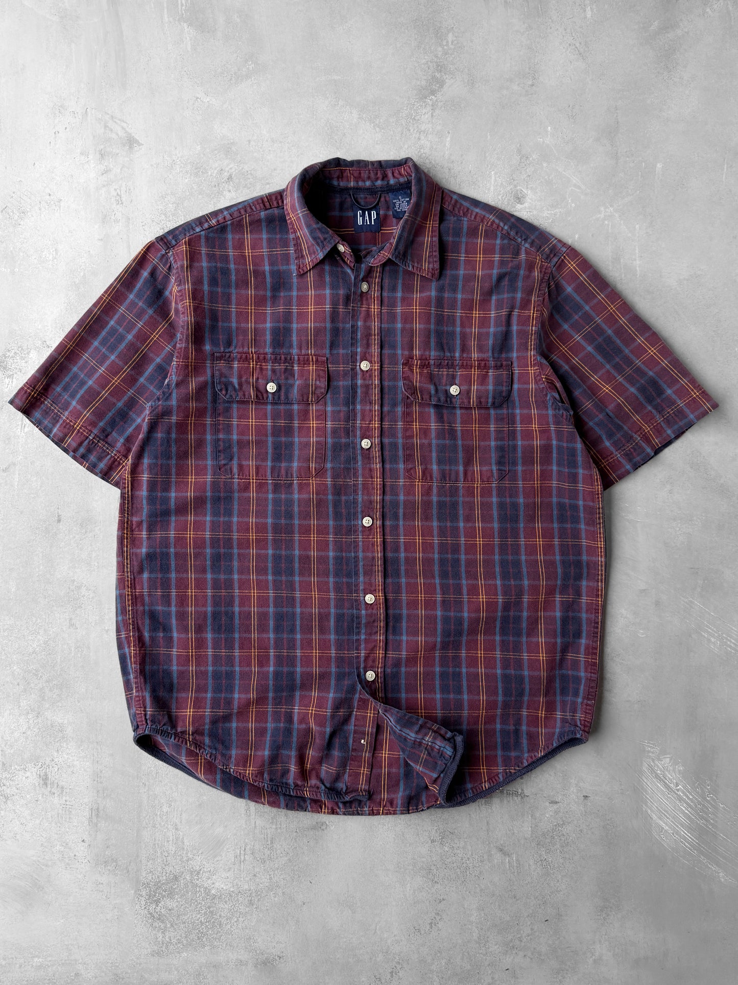 Dark Plaid Button Down Shirt '00 - Small