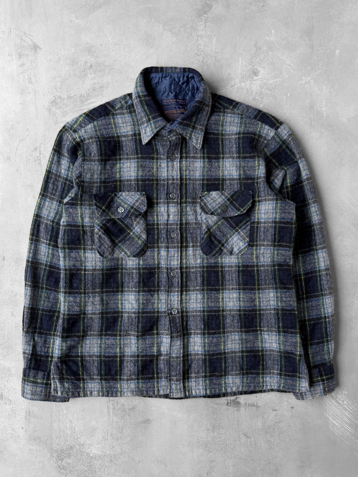 Plaid Wool Shirt 80's  - Medium