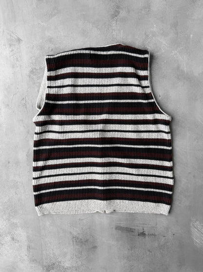 Striped Sweater Vest 90's - Small