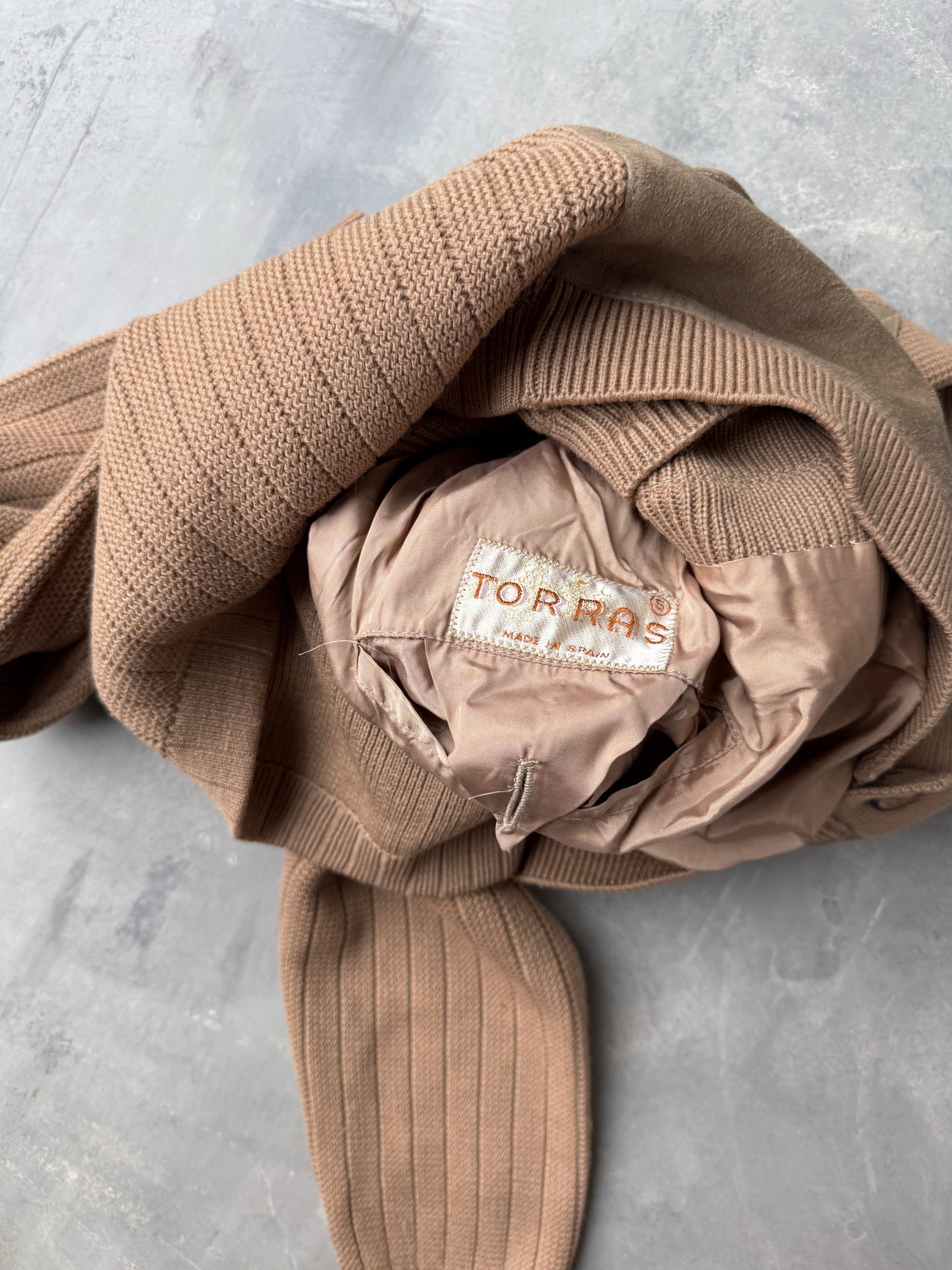 Mixed Materials Sweater-Jacket 70's - Medium