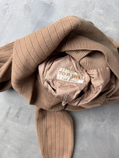 Mixed Materials Sweater-Jacket 70's - Medium