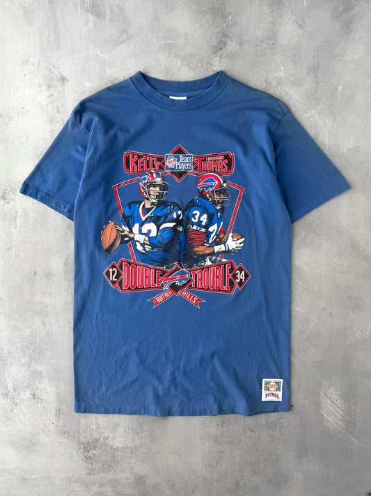 Buffalo Bills Double Trouble T-Shirt 90's - Large