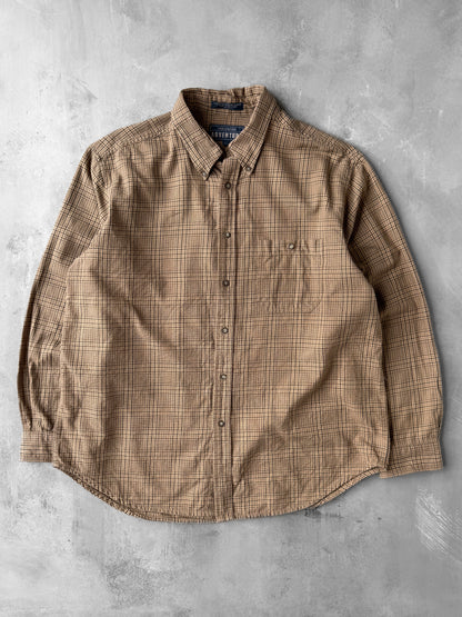 Casual Plaid Cotton Oxford Shirt 90's - Large