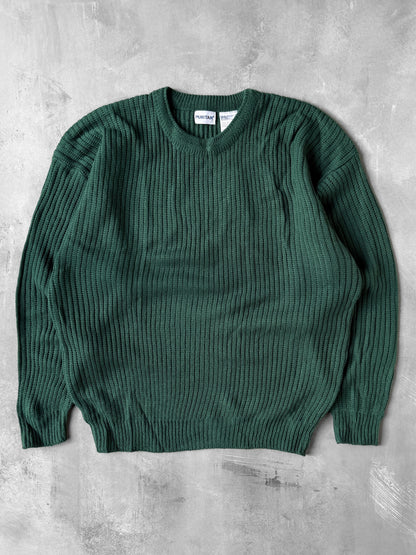 Ribbed Green Sweater 90's - XL