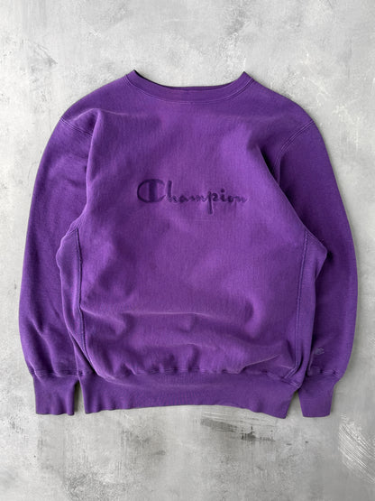 Purple Champion Reverse Weave Sweatshirt 90's - Large/XL