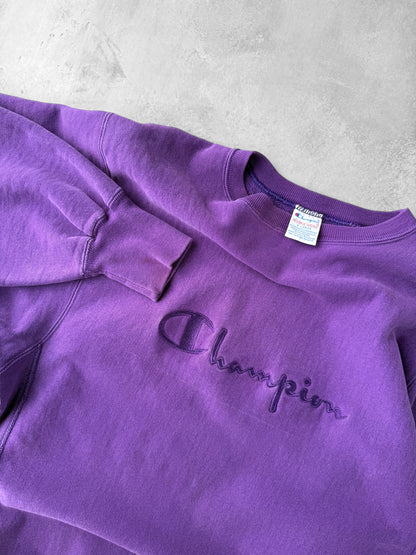 Purple Champion Reverse Weave Sweatshirt 90's - Large/XL