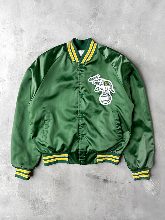 Oakland A's Satin Jacket 80's - Small