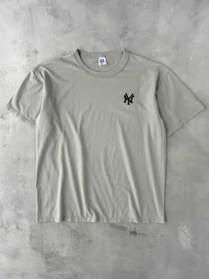 Sage Green Yankees Logo T-Shirt Y2K - Large / XL
