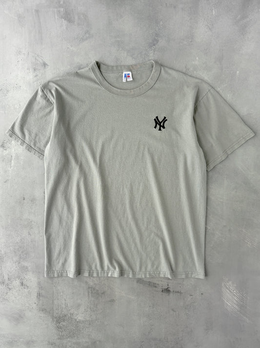 Sage Green Yankees Logo T-Shirt Y2K - Large / XL