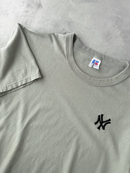 Sage Green Yankees Logo T-Shirt Y2K - Large / XL