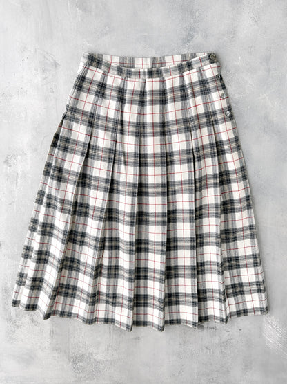 Wool Pleated Midi Skirt 90's - Small (6)