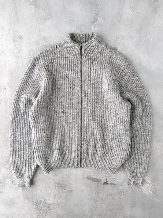 Full Zip Wool Cardigan 90's - Medium