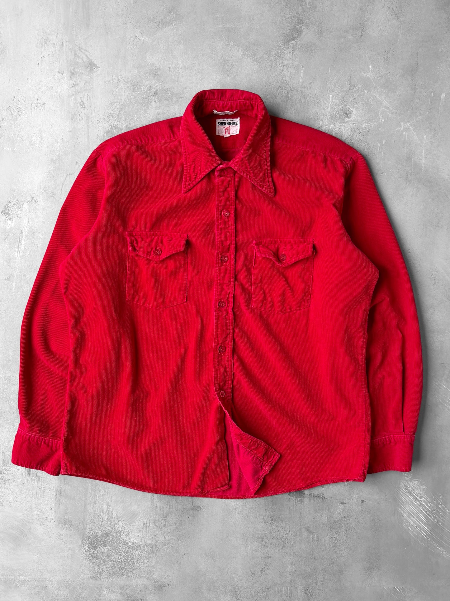 Red Corduroy Shirt 80's - Large