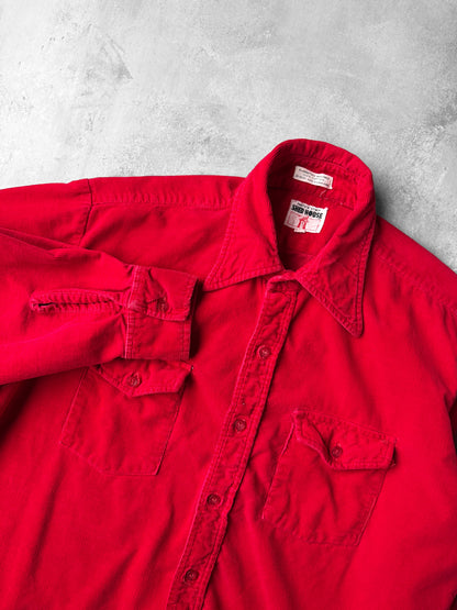 Red Corduroy Shirt 80's - Large