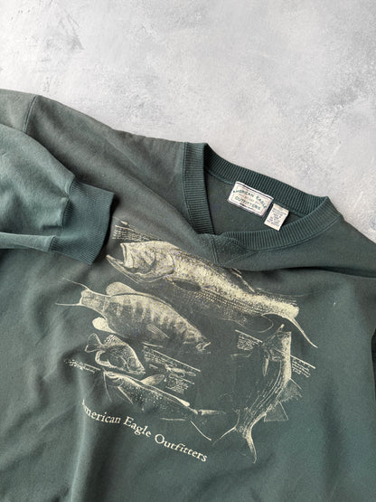 Fish Sweatshirt Y2K - XL