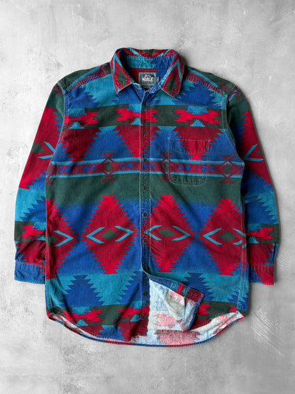 Southwestern Printed Chamois Flannel Shirt 90's - XL
