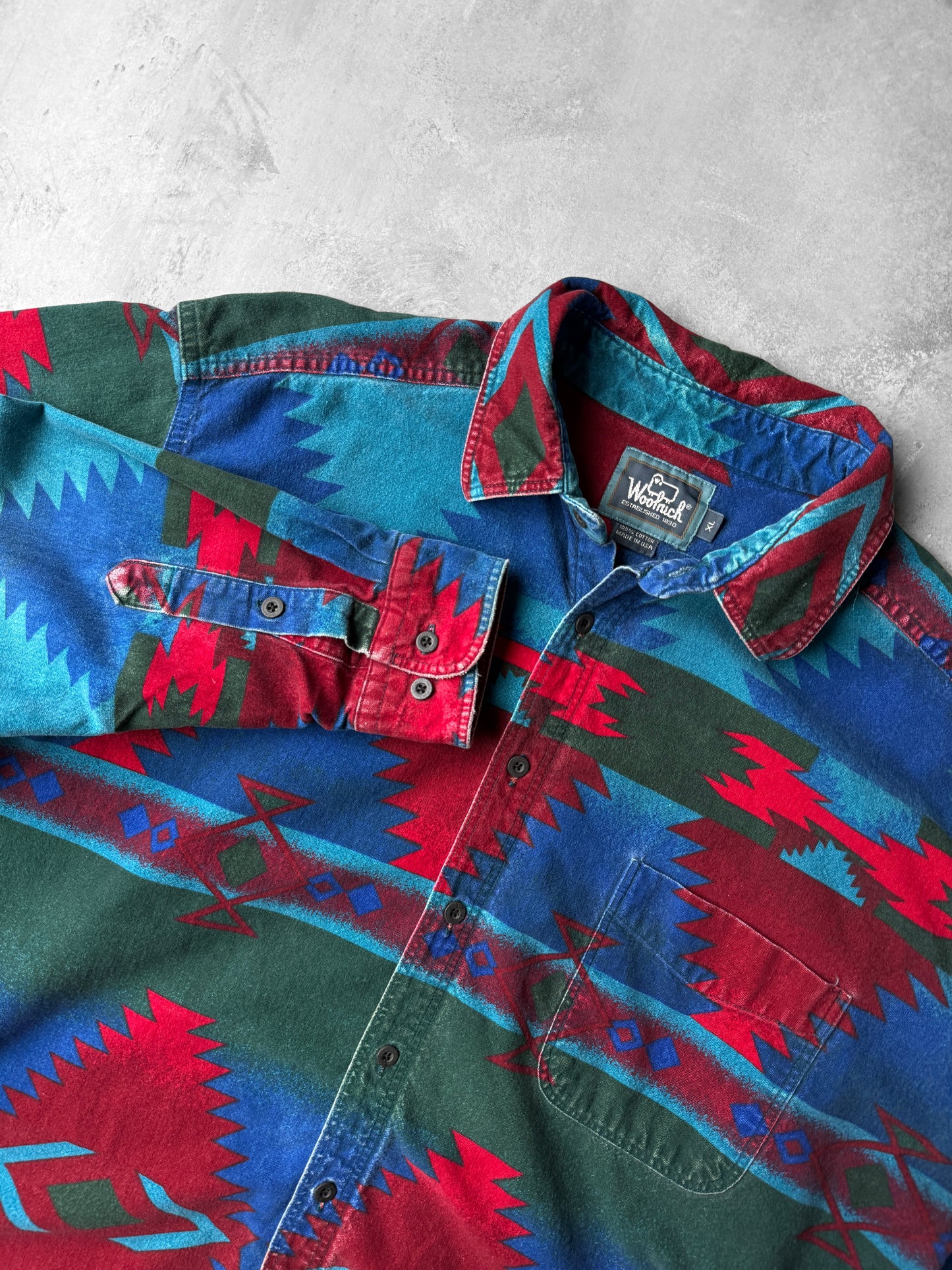 Southwestern Printed Chamois Flannel Shirt 90's - XL