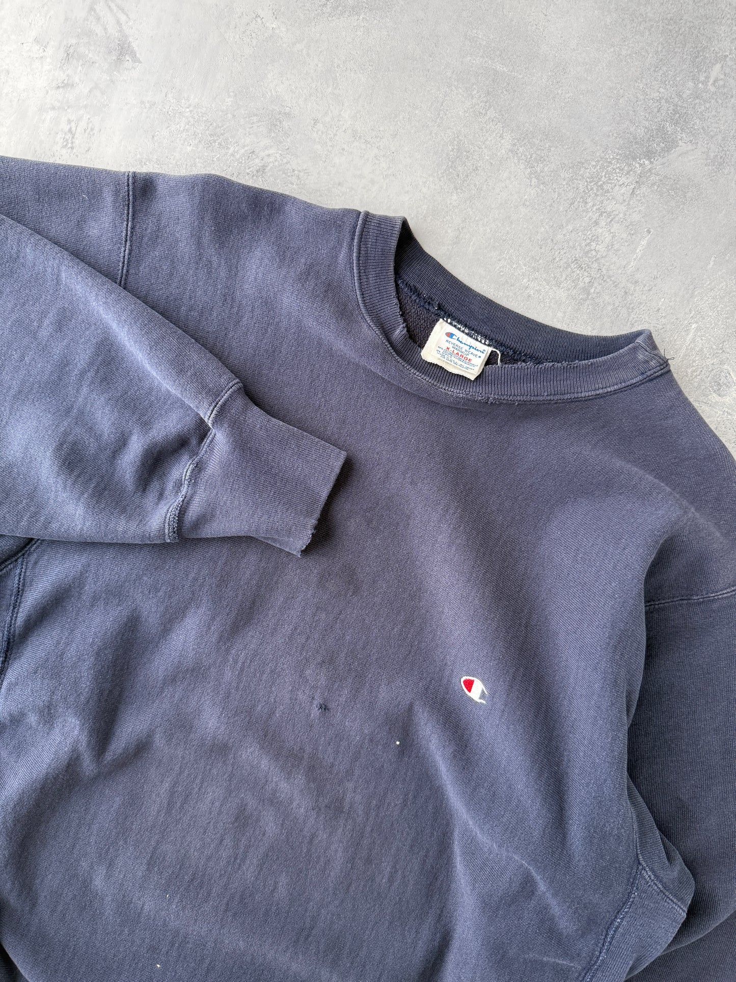 Champion Reverse Weave Logo Sweatshirt 80's - Large
