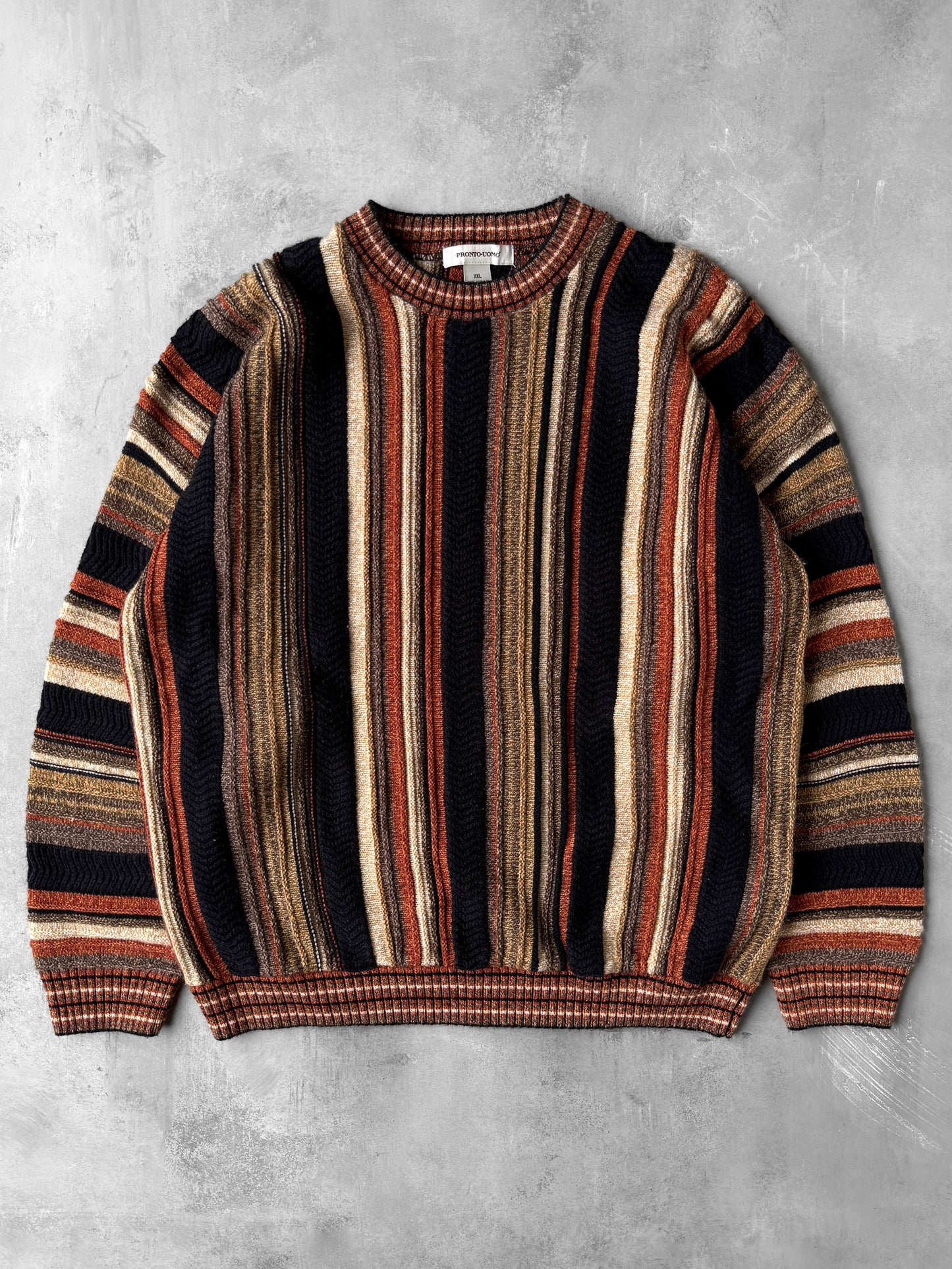 Vertical Striped Knit Sweater 10's - XXL