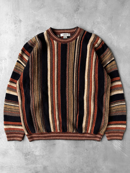 Vertical Striped Knit Sweater 10's - XXL