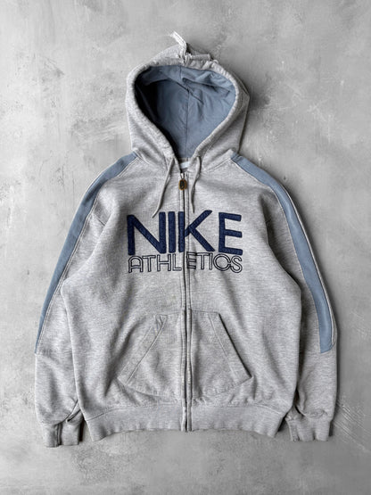 Nike Athletics Zippered Hoodie Y2K - Medium
