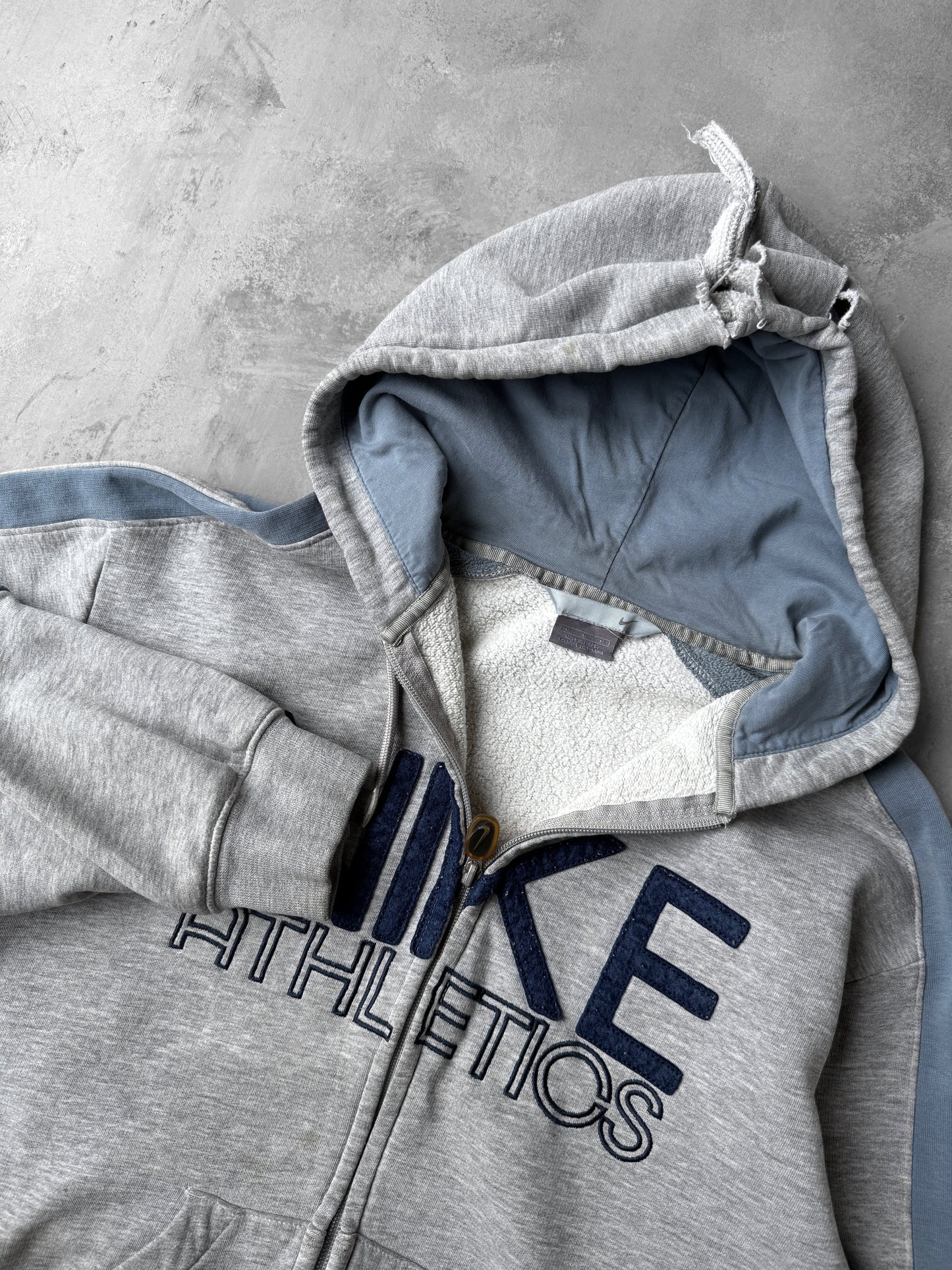 Nike Athletics Zippered Hoodie Y2K - Medium