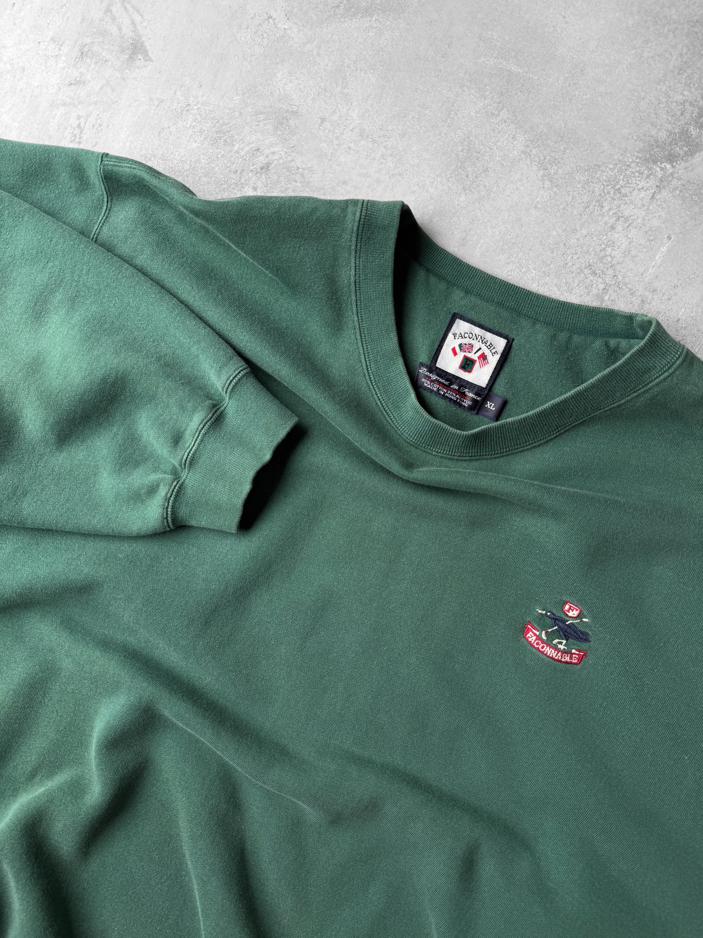 Faconnable Essential Green Sweatshirt 90's - XL