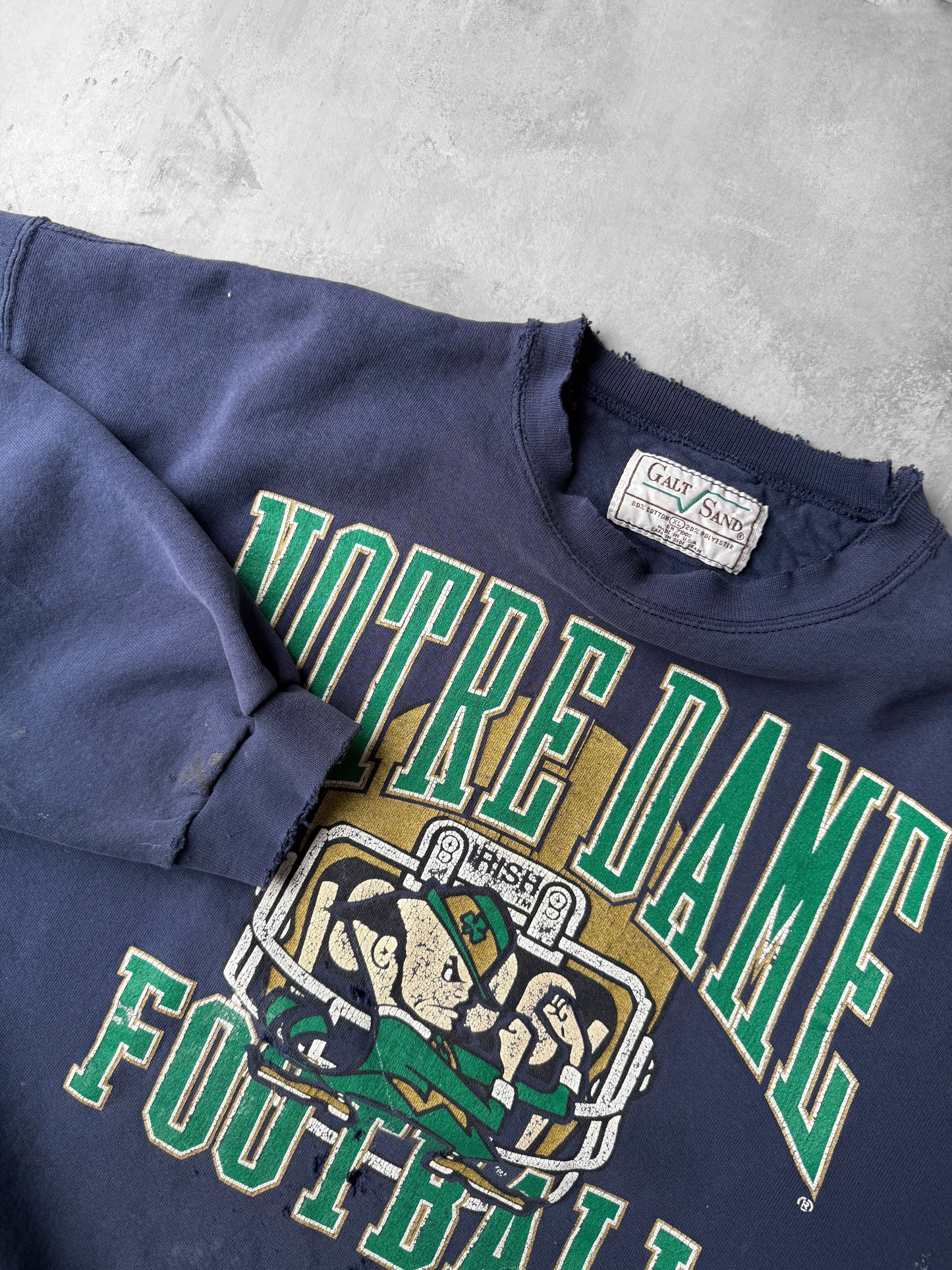 Distressed University of Notre Dame Sweatshirt 90's - XL