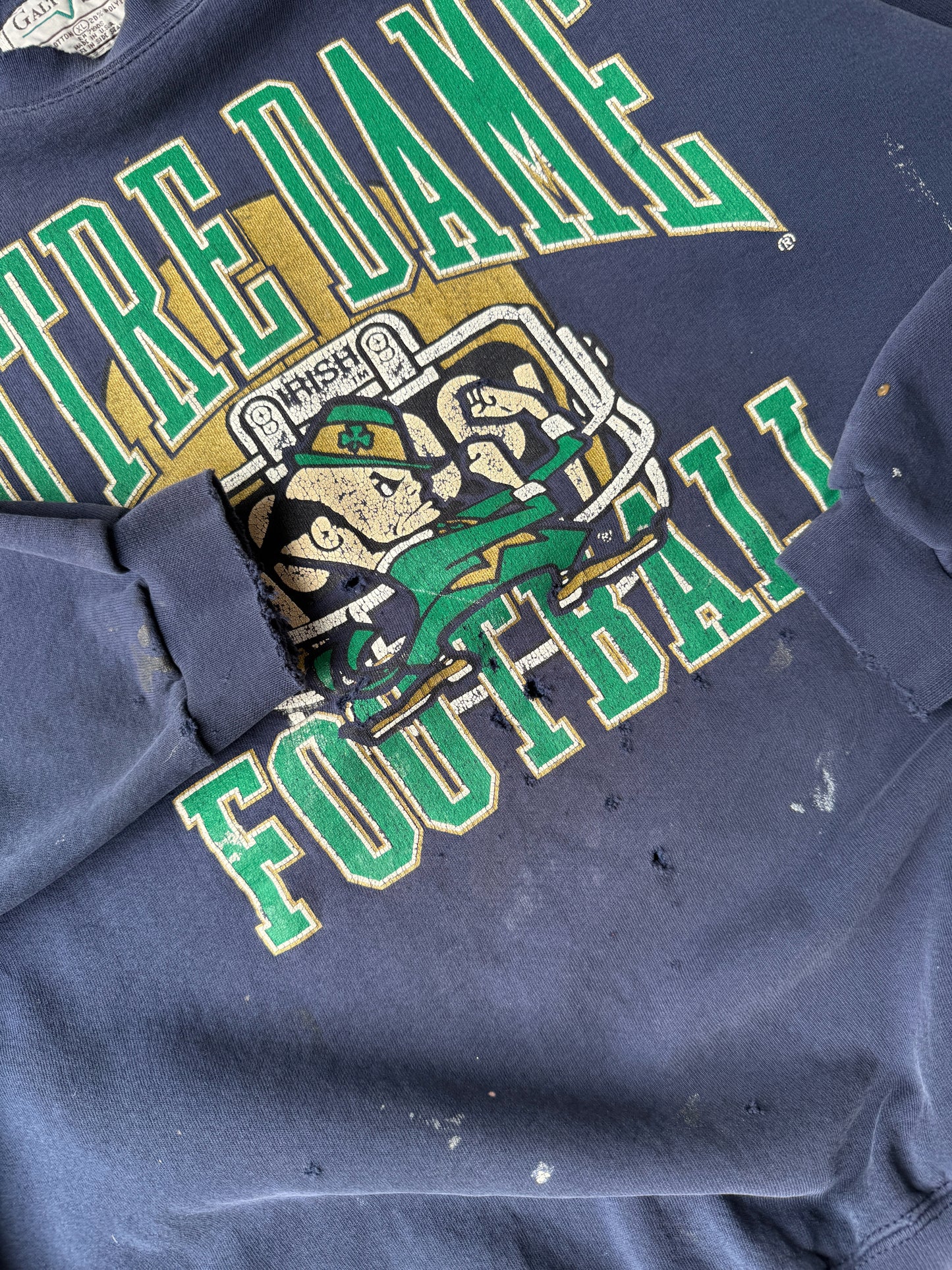 Distressed University of Notre Dame Sweatshirt 90's - XL