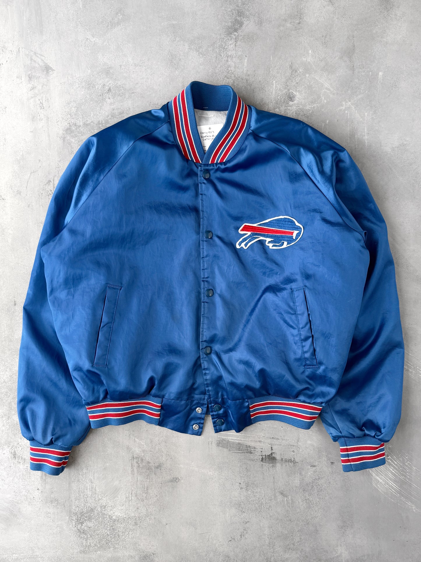 Buffalo Bills Satin Bomber Jacket 90's - Large