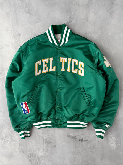 Boston Celtics Satin Bomber Jacket 80's - XL