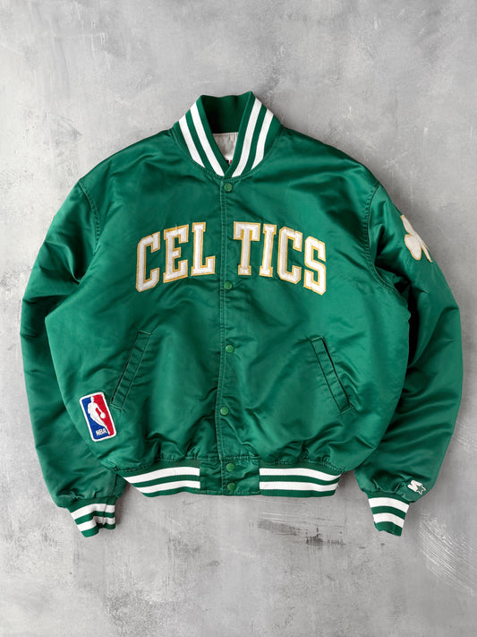 Boston Celtics Satin Bomber Jacket 80's - XL