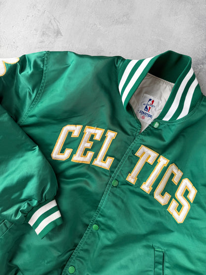 Boston Celtics Satin Bomber Jacket 80's - XL